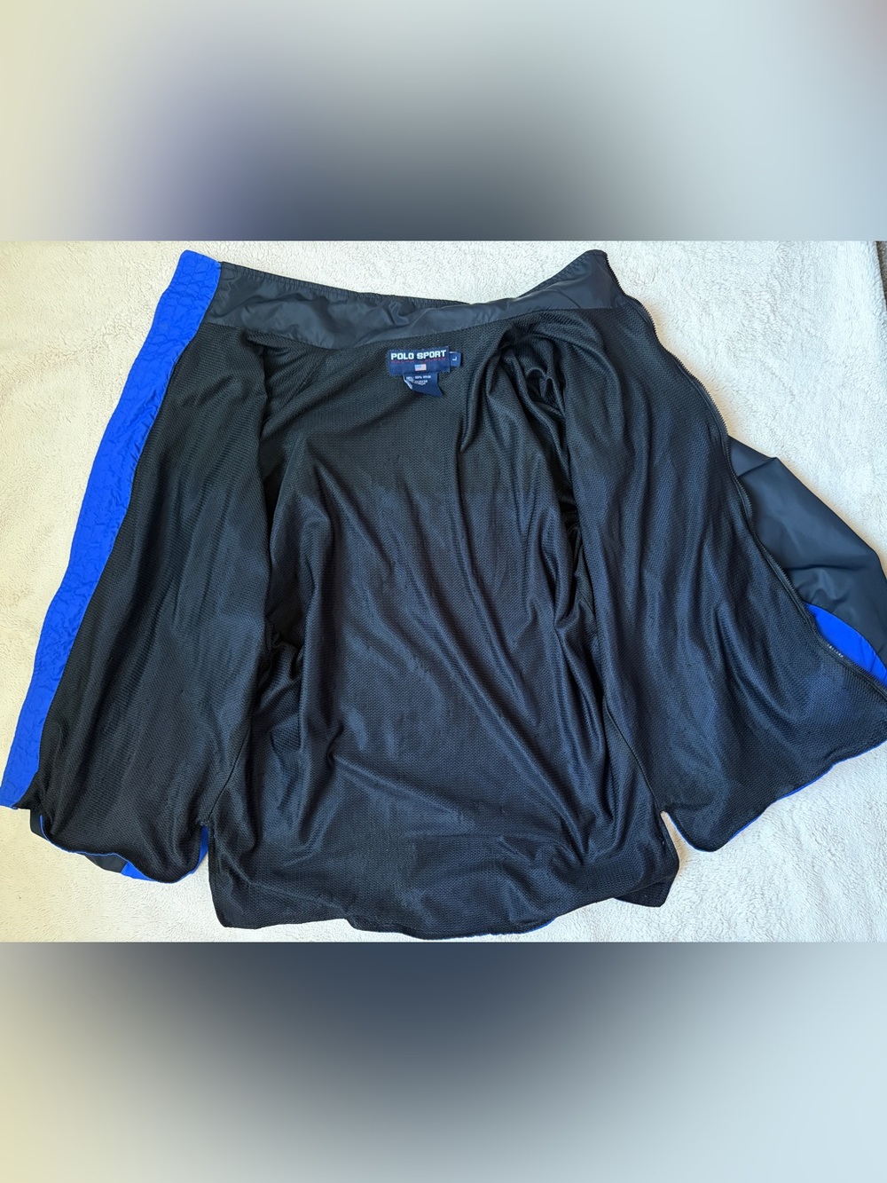 Vintage 90s Polo Sport by Ralph Lauren Blue & Black Colorblock Windbreaker Large - Picture 8 of 14